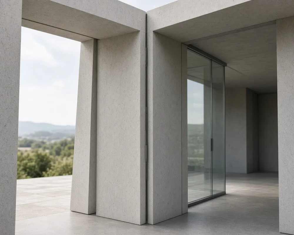 Editorial photograph of interlocking architectural frames