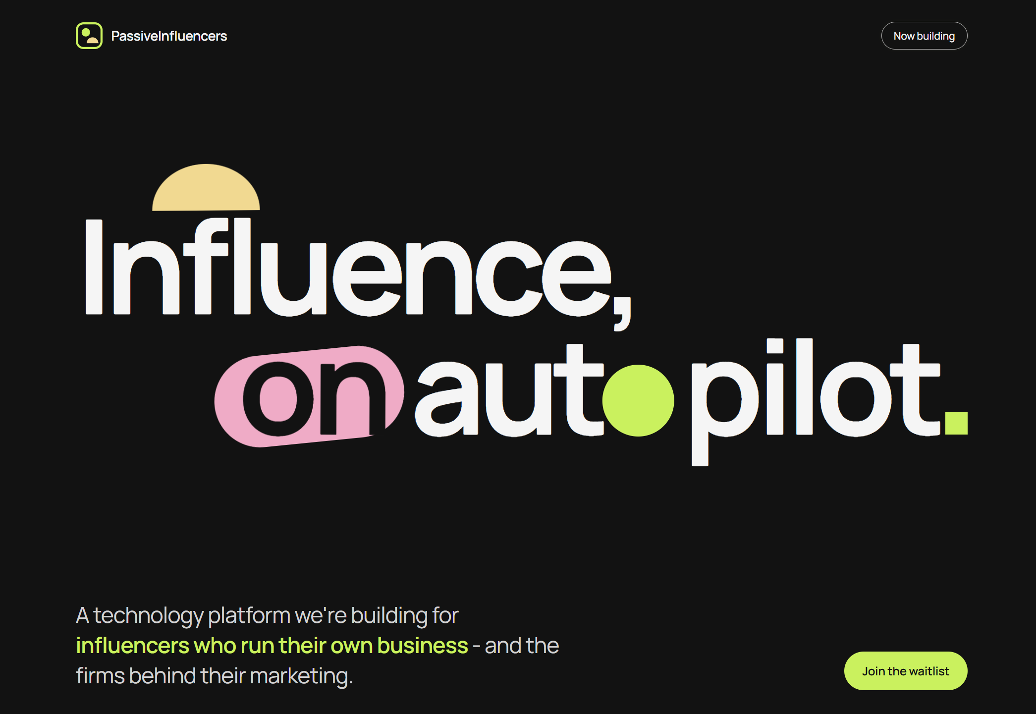 PassiveInfluencer.AI website hero
