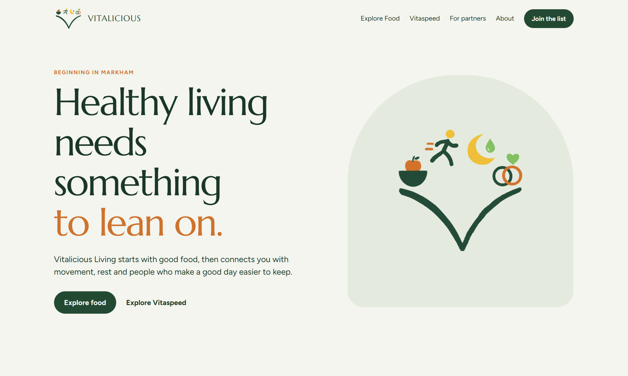 Vitalicious Living website hero